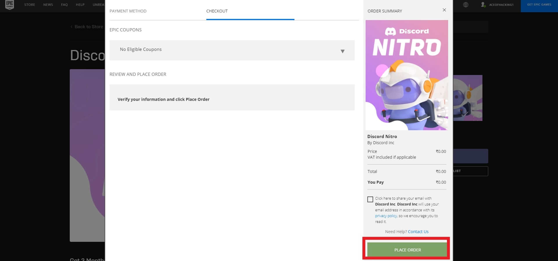 how to get discord nitro things from wf on steam
