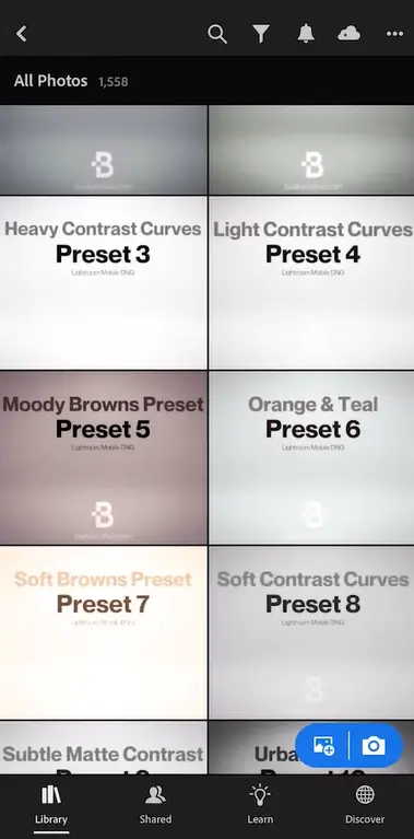import in lightroom select
